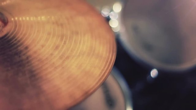 Playing drums on a close-up