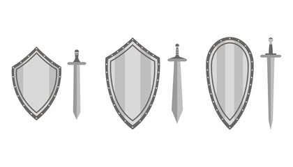 Swords and shields vector illustration