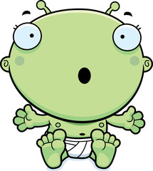 Cartoon Baby Alien Surprised