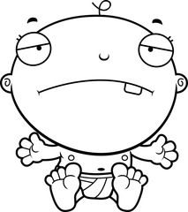 Cartoon Baby Boy Sad