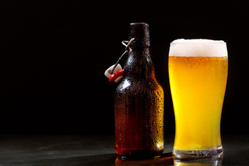 bottle and glass of beer