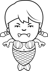 Obraz premium Angry Mermaid Girl