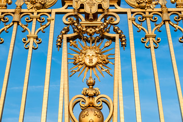 Close up  ,Golden Gate Palace Of Versailles In France.