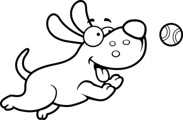 Cartoon Dog Chasing Ball