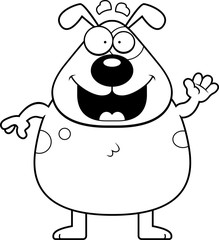 Cartoon Dog Waving