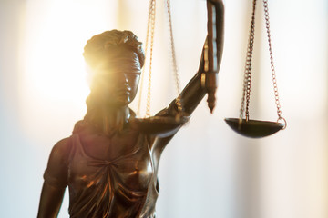  Statue of Justice with scales in lawyer office. Legal law, advice and justice concept
- 159202143