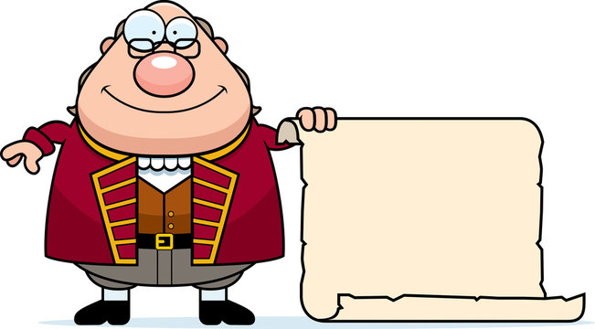 Cartoon Ben Franklin Parchment