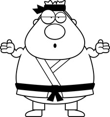Confused Cartoon Karate Man