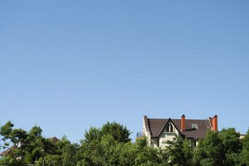 White building against the blue sky