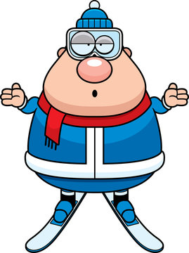 recommend clip art: Confused Cartoon Skier