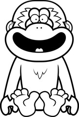 Cartoon Gibbon Sitting