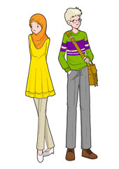 Young Muslim Boy and Girl