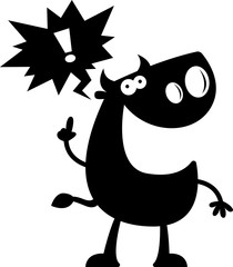 Cartoon Bull Silhouette Talking