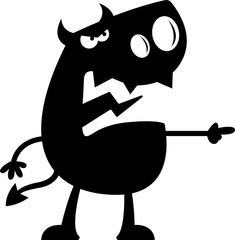 Cartoon Devil Silhouette Angry