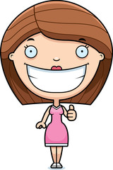 Cartoon Woman Thumbs Up