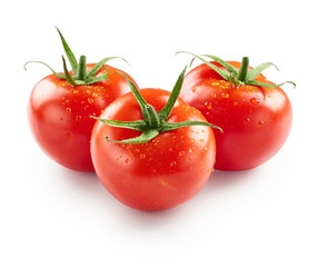 Tomatoes with drops of water