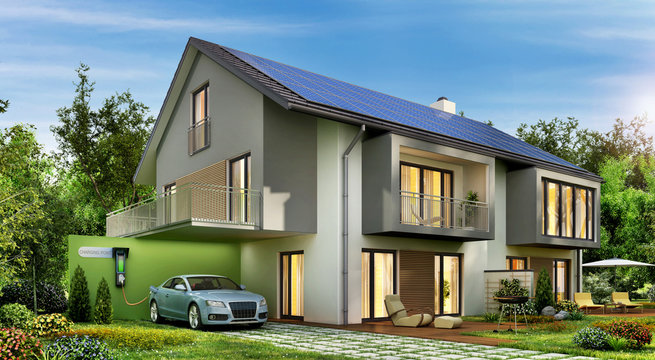 Ecological house and electric car 2
