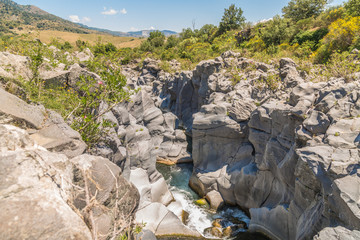 Gole dell Alcantara (Gorge of Alcantara river) in Sicily