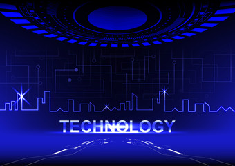 Futuristic city of technology vector illustration