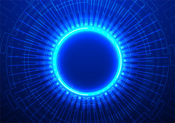 Futuristic hi-tech background with blue glowing light