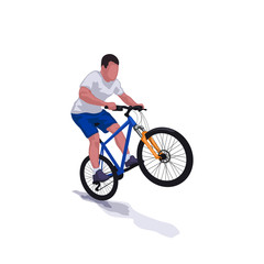 Naklejka premium man riding on bicycle