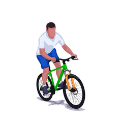 Obraz na płótnie Canvas man on bicycle isolated