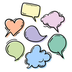 2 Set of blank colorful speech bubbles of different shapes Bright colors for expressive words