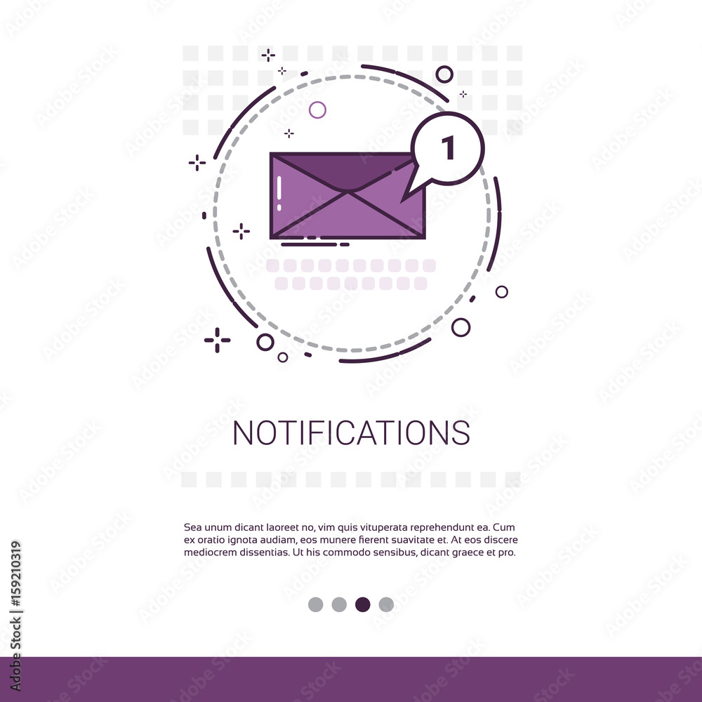 Poster notification envelope email inbox message send mail web banner with copy space vector illustration