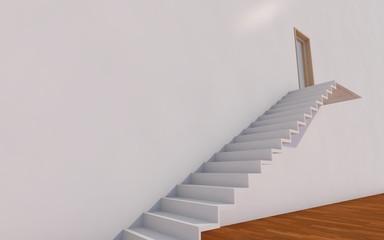 Business Concept of stairway on wall as a metaphor to business growth
