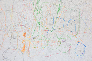 Fototapeta premium The children painted the wall in the house