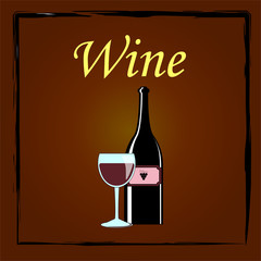 Bottiglia di vino con calice