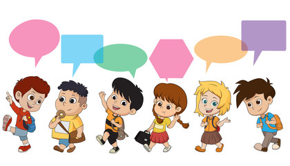 kid waking to school.back to school.