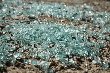 Broken glass on the ground. Slovakia