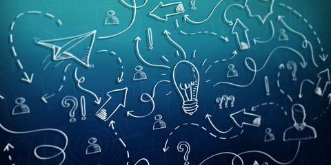 Depth of field on a hand drawn project presentation