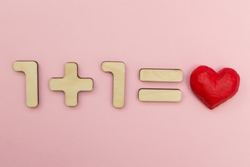 The Mathematics of Love. One plus one equals the heart.