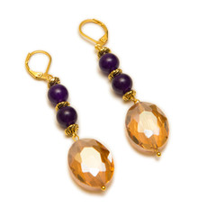 Nice earrings isolated on white background