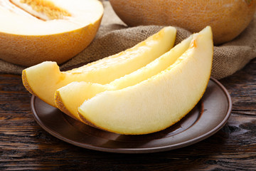 Melon cut into slices