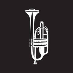 Trumpet flat vector illustration