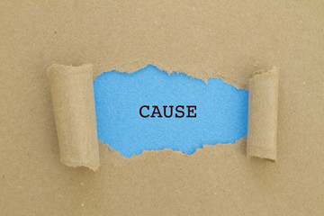 Cause written under torn paper.