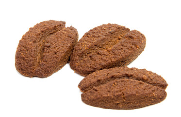 Chocolate cookies with cream filling isolated on white background.
