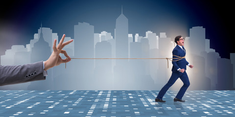 Staff retention concept with employee tied up