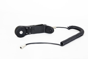 vintage sixties phone earphone,with cable, isolated