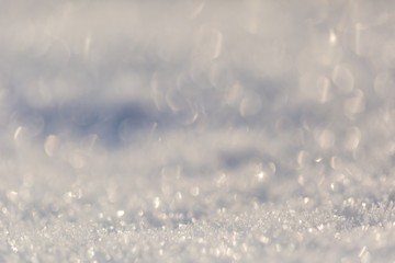 Snow crystals in big close up