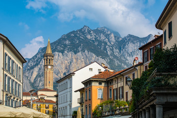 View of Como town and Alps, Italy