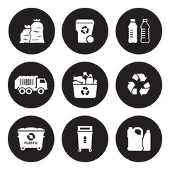 Recycling plastic icons set