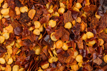Pile of a crushed red pepper