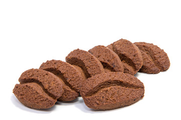 Chocolate cookies with cream filling isolated on white background.