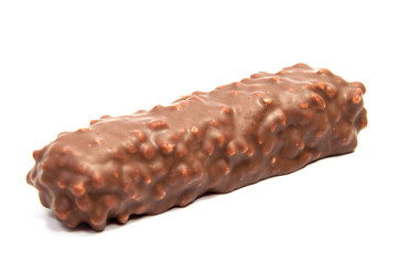 Chocolate candies isolated on white background.