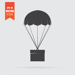 Delivery icon in flat style isolated on grey background.