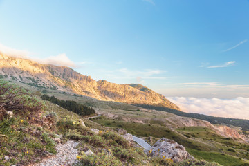 Lovely Mountains of Sicily. Late Spring early Summer Landscape in the Madonie hills of the island